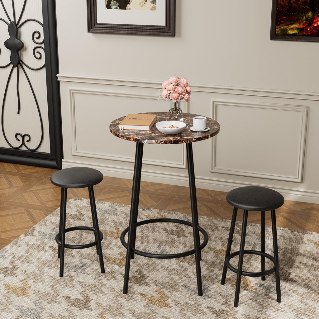 3-Piece Bar Table Set with 2 Bar Stools