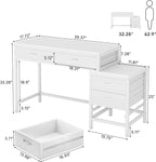 51" Reversible Computer Desk with 5 Drawers and File Cabinet