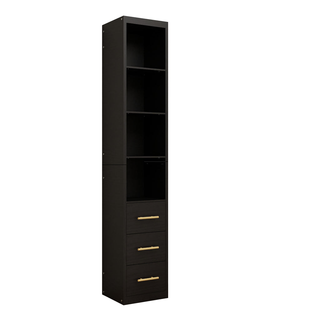 85.04" Tall Storage Cabinet with Drawer and Shelves