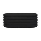Fuji 49" Upholstered Oval Storage Bench, Ebony