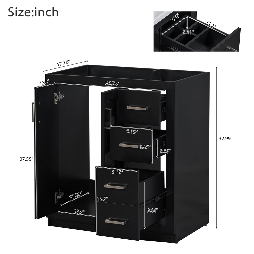 30'' Bathroom Vanity with Ceramic Sink Combo