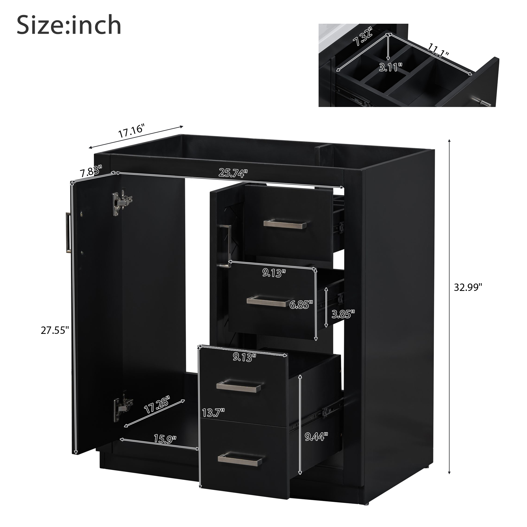 30'' Bathroom Vanity with Ceramic Sink Combo