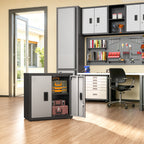 Metal Tool Garage Storage Cabinet with 2 Doors and Lock