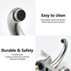 Two Handle 4 Inch Centerset Bathroom Sink Faucet with Pop-Up Drain