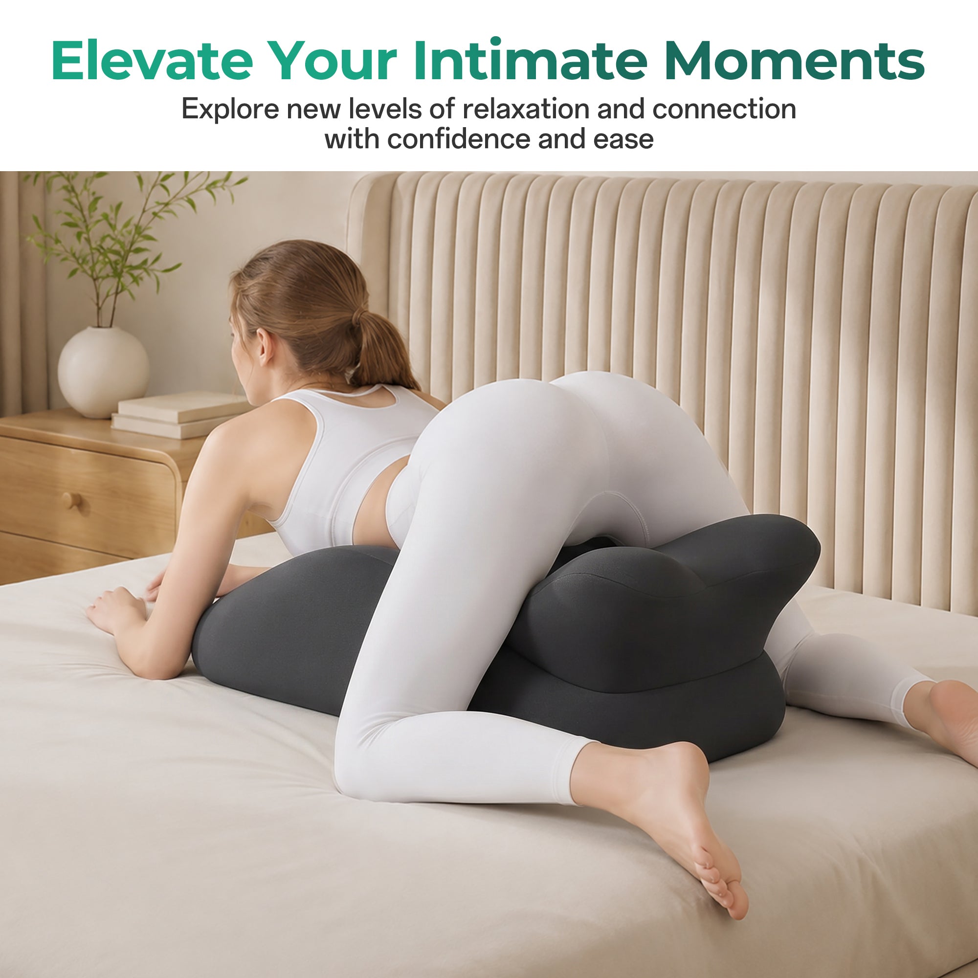 Memory Foam Ergonomic Wedge Pillow for Reading & Back Support