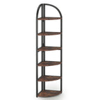 71.65" Tall 6 Tier Rustic Corner Shelf