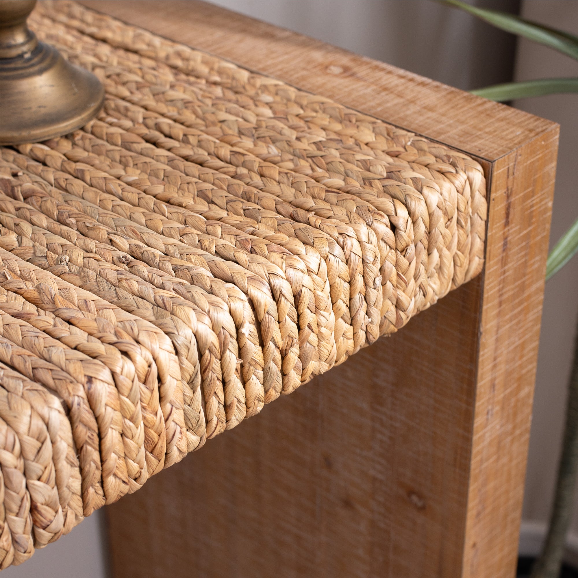 Natural Seagrass Console Table