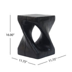 MGO Twist Shape Side Table, Wood-like texture