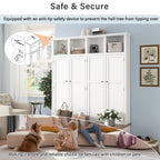 Vibe Haus 76.7''H Farmhouse Hall Tree with Bench and Cabinet