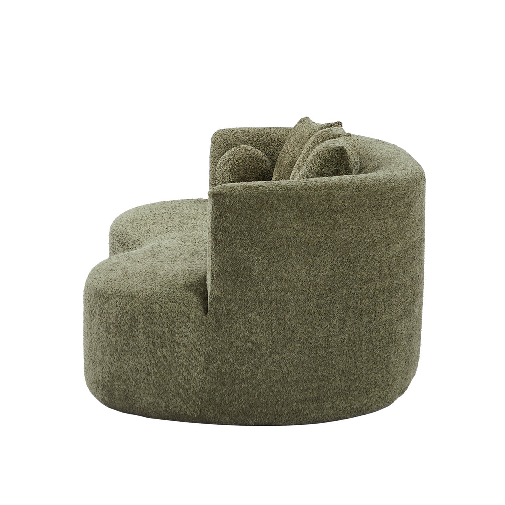 90 in. Curved Modern Boucle Sofa