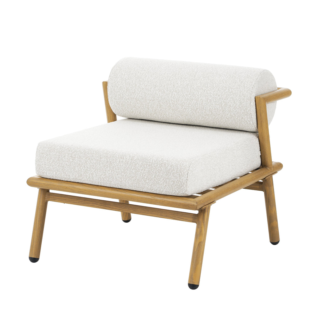 La Fiora Outdoor Patio Teak Finished Iron Club Chair