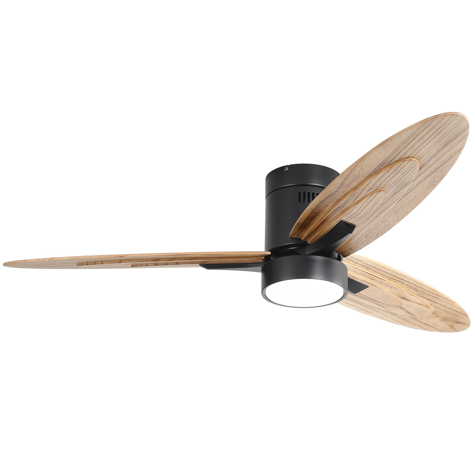 56 Inch Modern Design Flush Mount Ceiling Fan with Light and Remote Control
