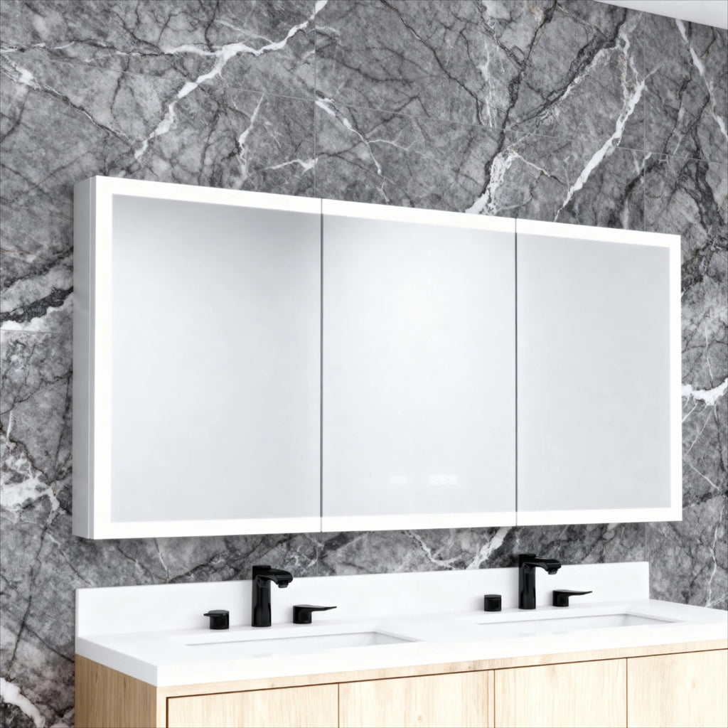 60 Inch W x 30 Inch H Rectangular LED Bathroom Mirror