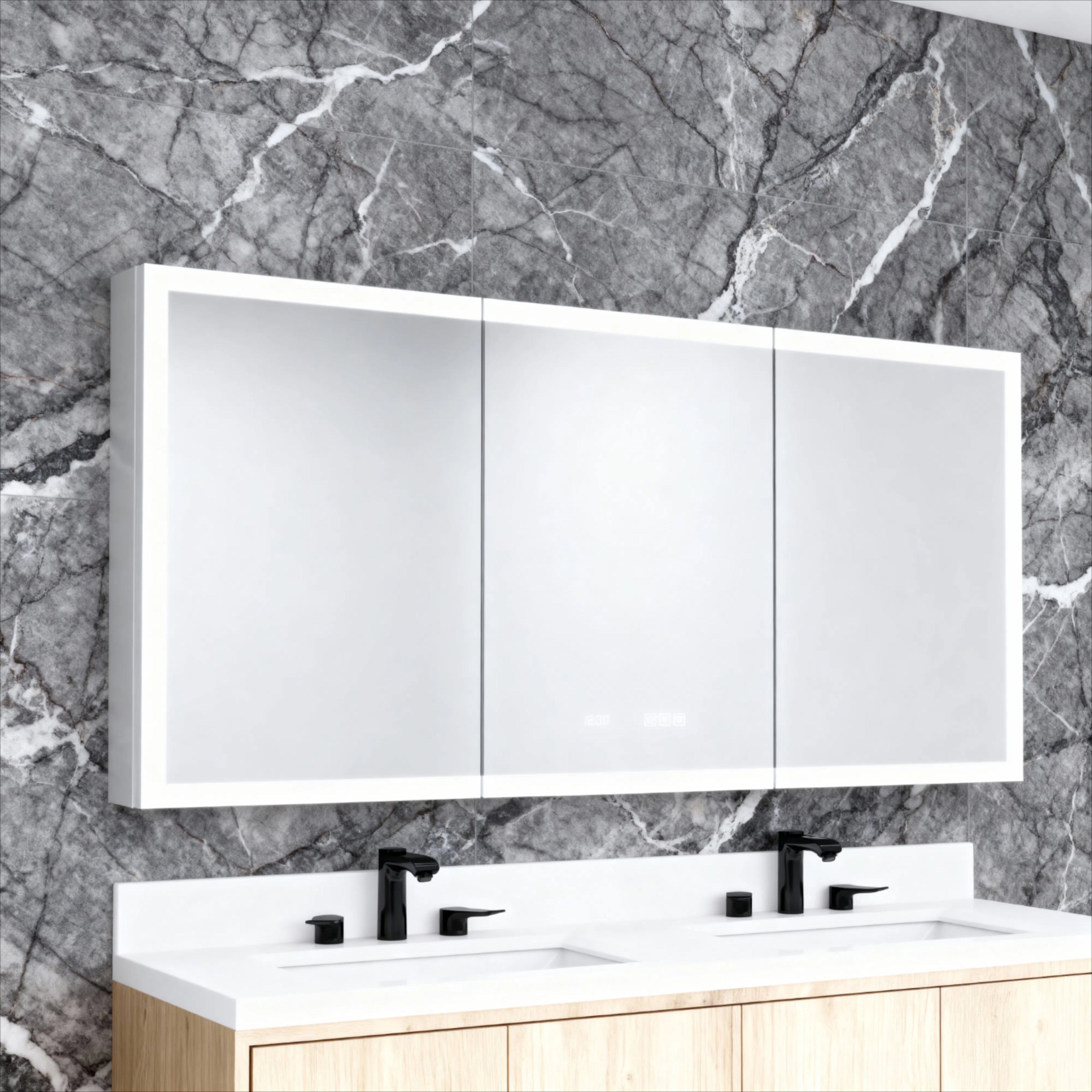 60 Inch W x 30 Inch H Rectangular LED Bathroom Mirror