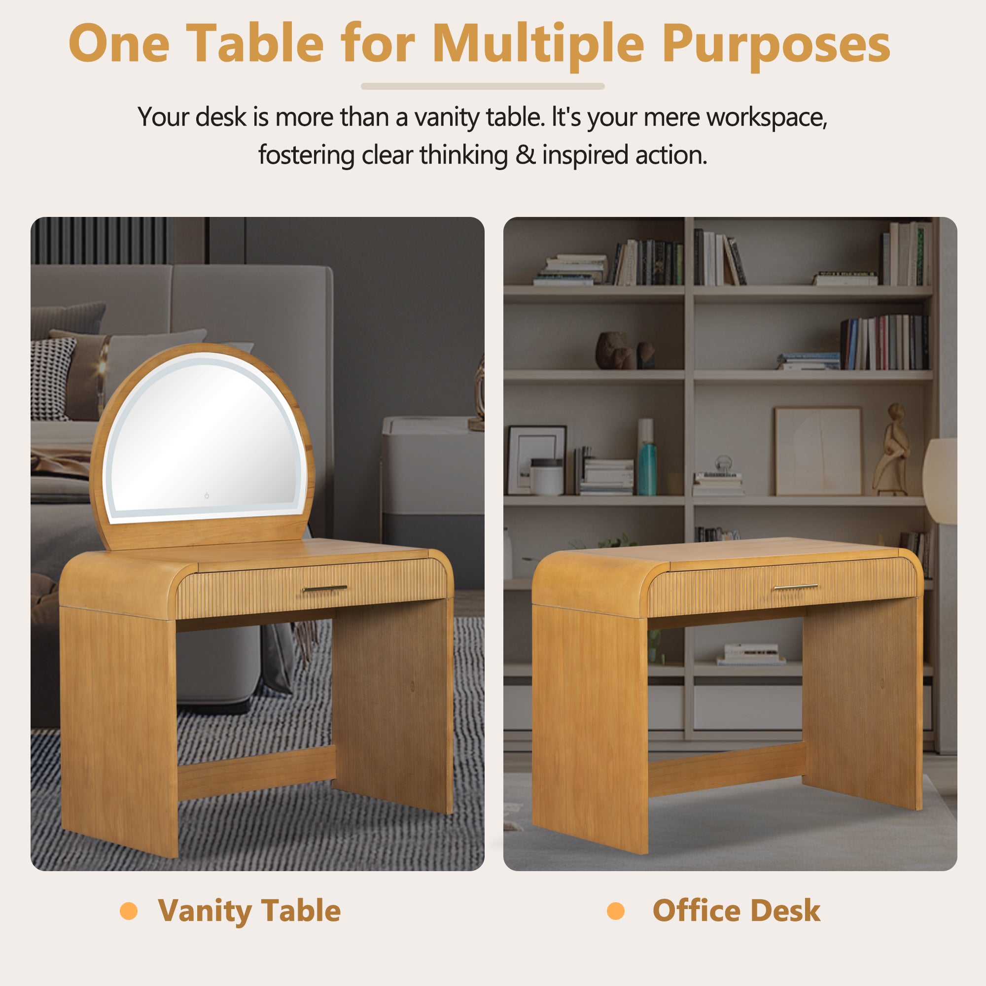 39" Makeup Vanity Table with Lighted Mirror