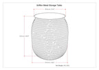 Griffen 19 Inch Wide Metal Storage Accent Table