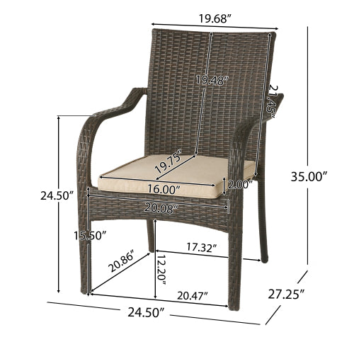 Outdoor Wicker Chairs, 4pcs