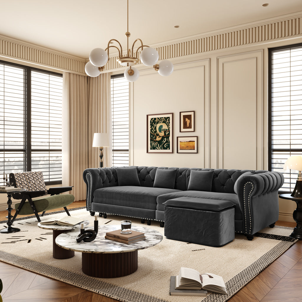 Chesterfield 3-in-1 Pull-Out Sofa Bed