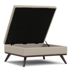 Owen 40 Inch Wide XL Square Coffee Table Storage Ottoman