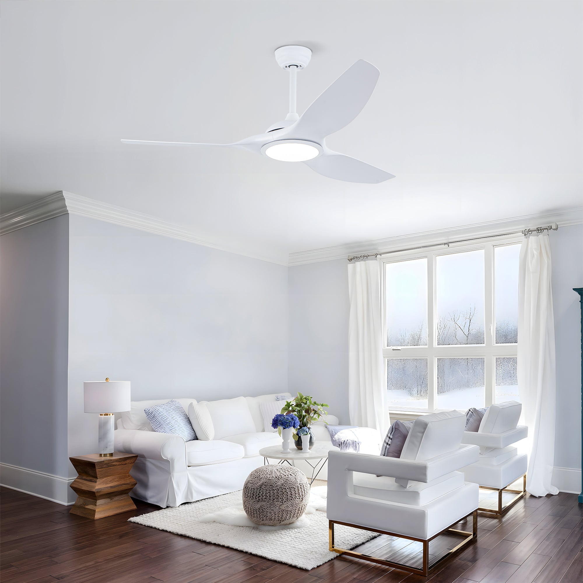 52 Inch ABS Blades Ceiling Fan With Light Kit