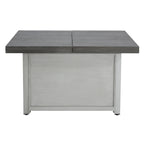 Extendable Rectangle Aluminum Alloy Fire Pit Table, 50,000BTU