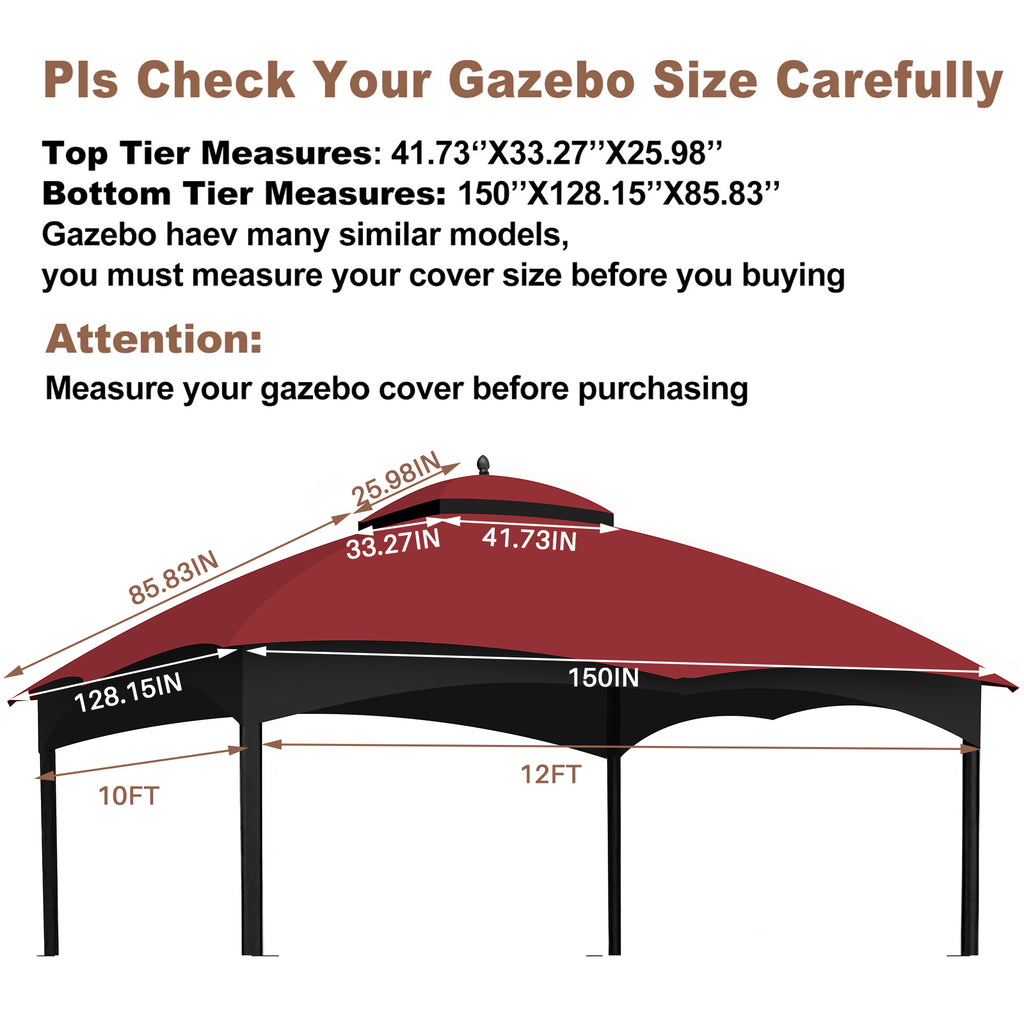 Replacement Canopy Top for Lowe's Allen Roth Heavy Duty Gazebo
