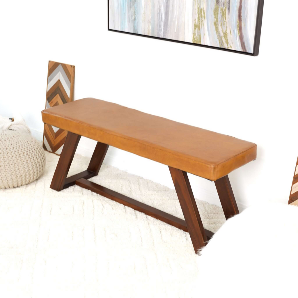 Marley Genuine Leather Bench