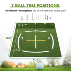 5'x4' Golf Hitting Mat with Cross Stance Guide
