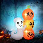 HOMCOM 5ft Inflatable Halloween Ghost and Pumpkin Decoration