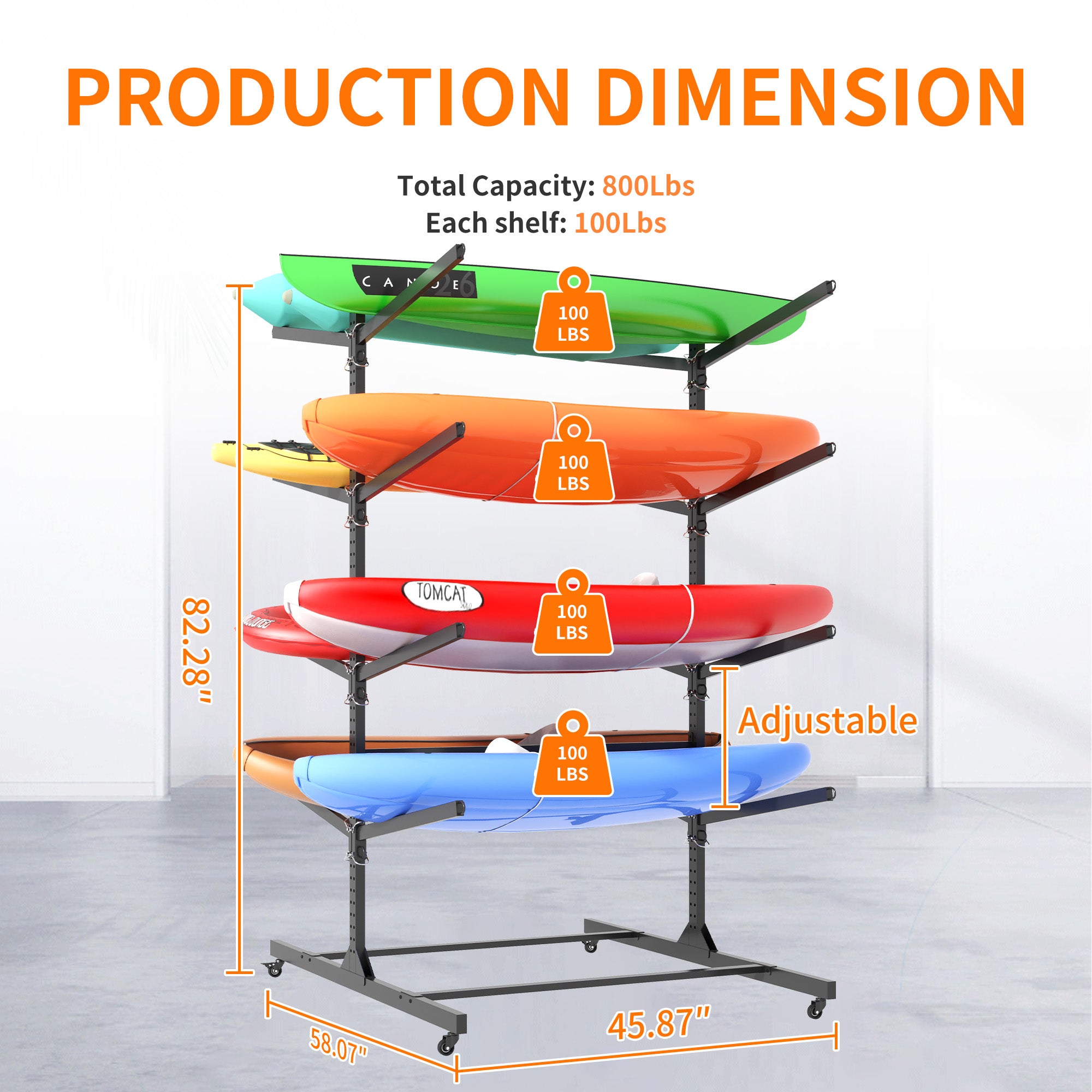 82"H Kayak Storage Rack
