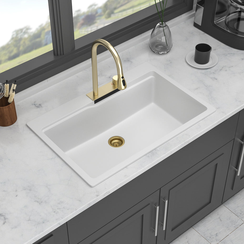 33" Drop In Waterfall Kitchen Sink
