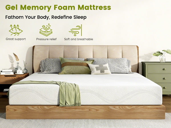 Queen Size Memory Foam Mattress - 10 Inch with Cooling