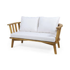 2-Person Outdoor Acacia Wood Patio Seating Group
