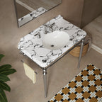 VICI 36" Bathroom Console Sink, Undermount Ceramic Vanity Basin