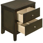 Clement Dark Cocoa 2-Drawer Nightstand Bedside Table