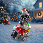 Christmas French Bulldog Statue