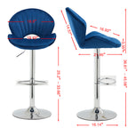 Bar Stools Set of 2 - Adjustable with Back and Footrest