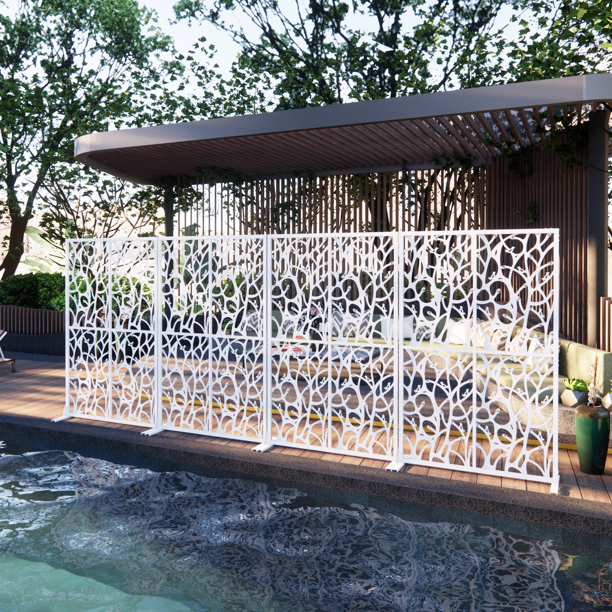 Metal Privacy Screens W3.8Ft X H6Ft