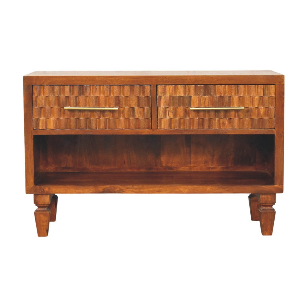 Solid Wood Cadiz Carved Shoe Bench