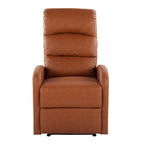 Contemporary Recliner Chair in Camel Faux Leather