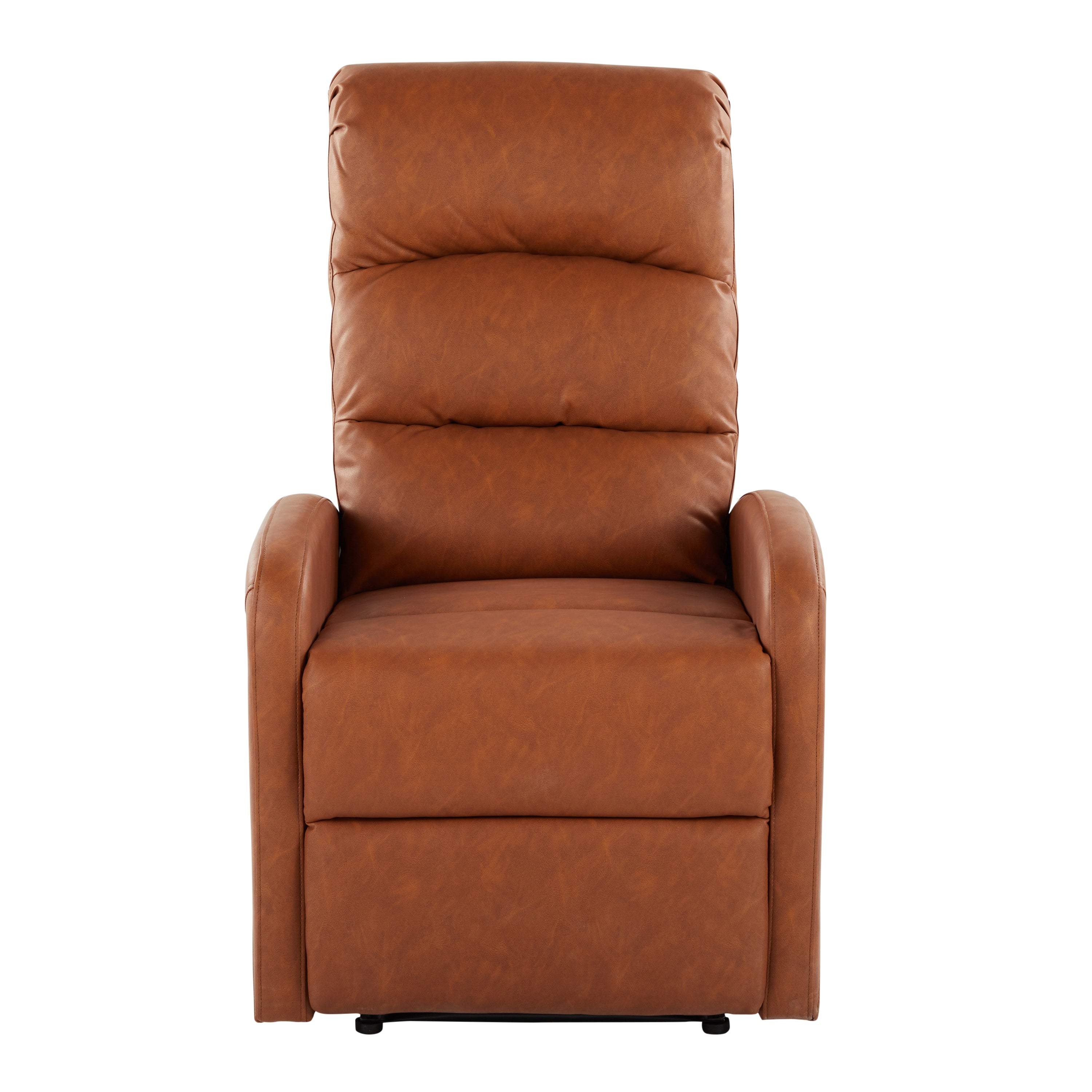 Contemporary Recliner Chair in Camel Faux Leather
