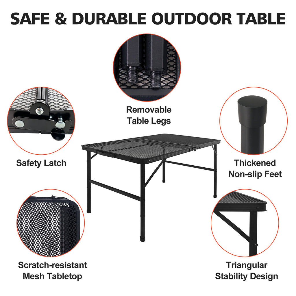 3FT Camping Table with Mesh Desktop
