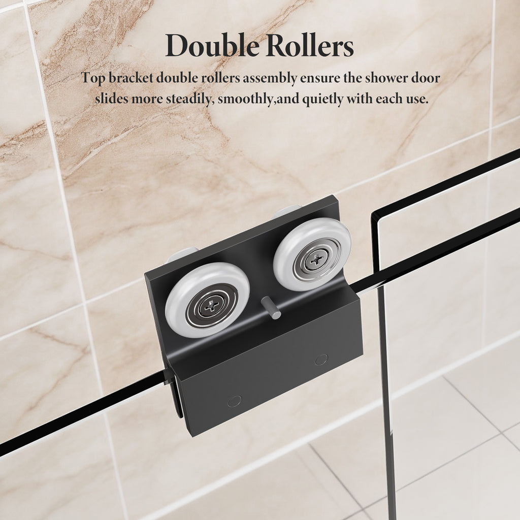 Semi-Frameless Double Sliding Shower Door