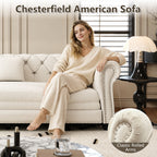 Chesterfield Sofa - 3-in-1 Pull-Out Sleeper Sofa Bed