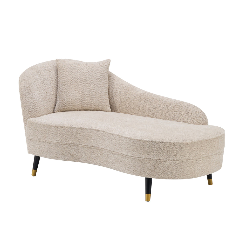 BellaLuxe Boucle Curved Chaise Lounge Indoor Upholstered Sofa