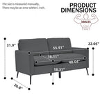TS Cat Paw Leather Upholstered Loveseat