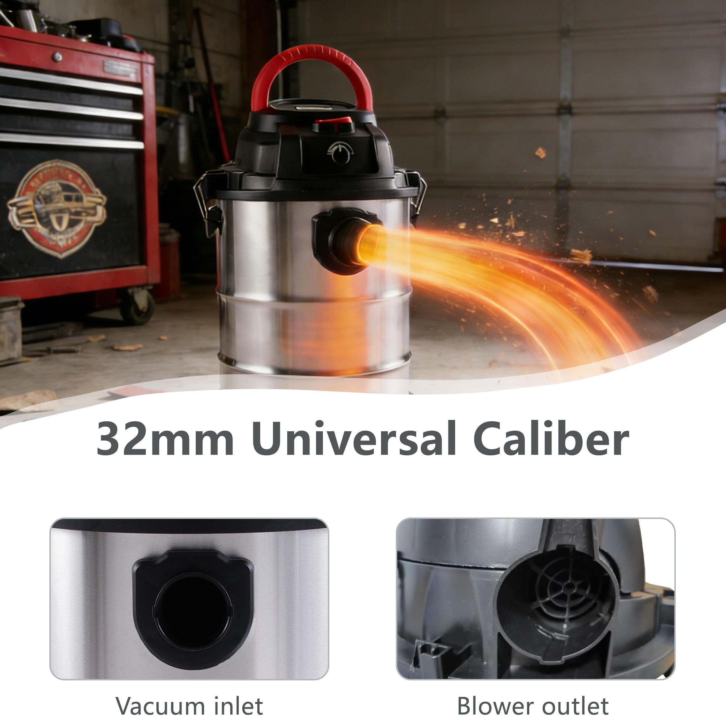 Wet Dry Vac - 8 Gallon, 6 Peak HP 3-in-1 Shop Vacuum
