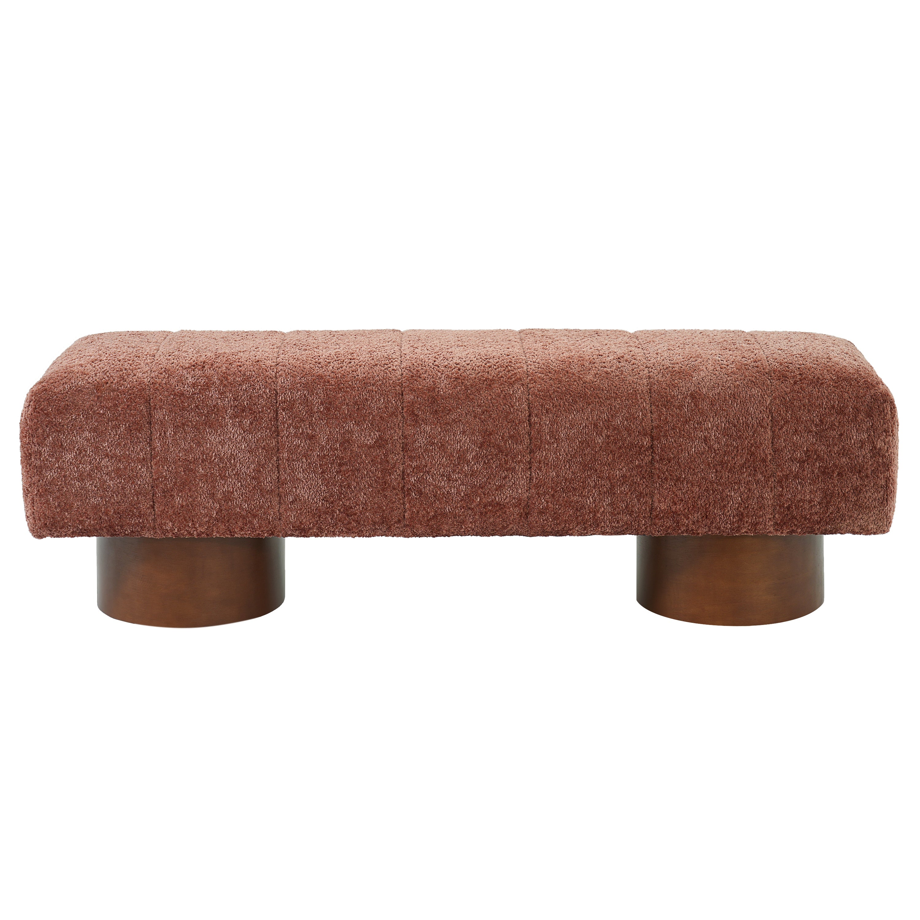 Rust Red Boucle Indoor Dining Bench