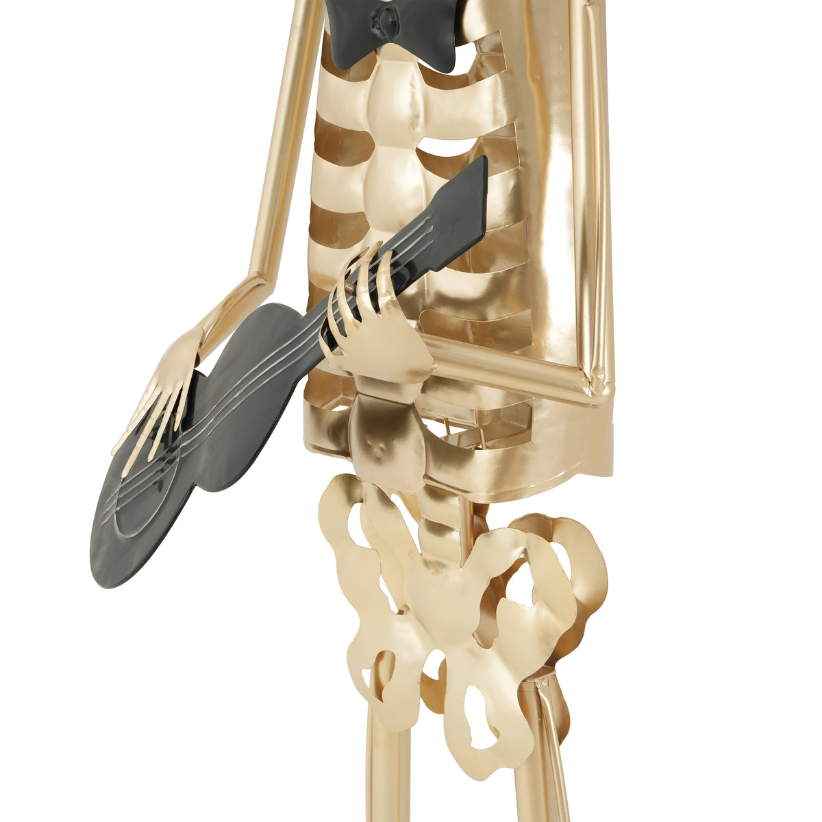 Metal Skeleton Musician Statue