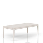Expandable Leg Table with Metal Inlay - Vanilla
